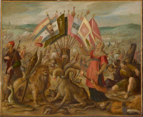 Hans von Aachen Schlacht bei Kronstadt oil painting image